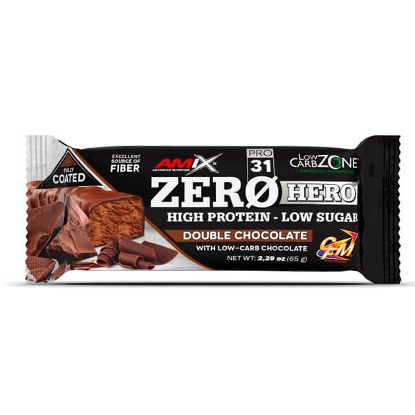 ZERO HERO PROTEIN BAR low sugar 65g DOBLE CHOCOLATE