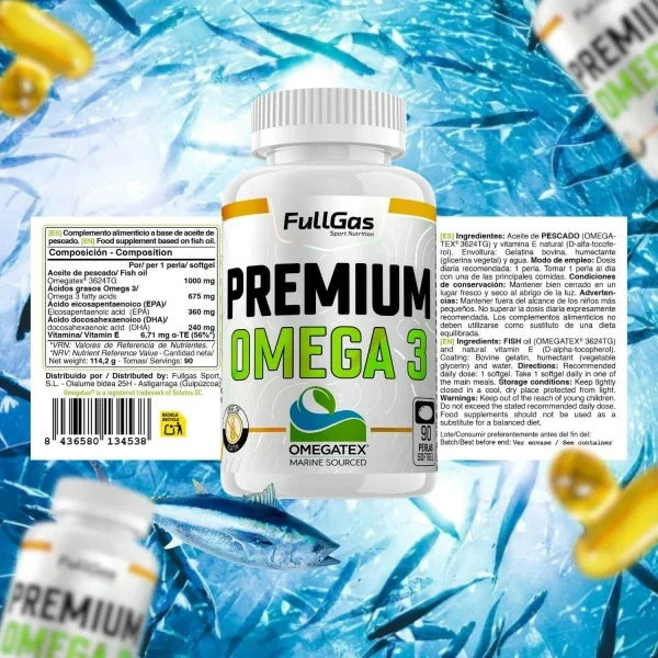 FULLGAS OMEGA 3 premium (omegatex® tg 1000mg) - 90 perlas