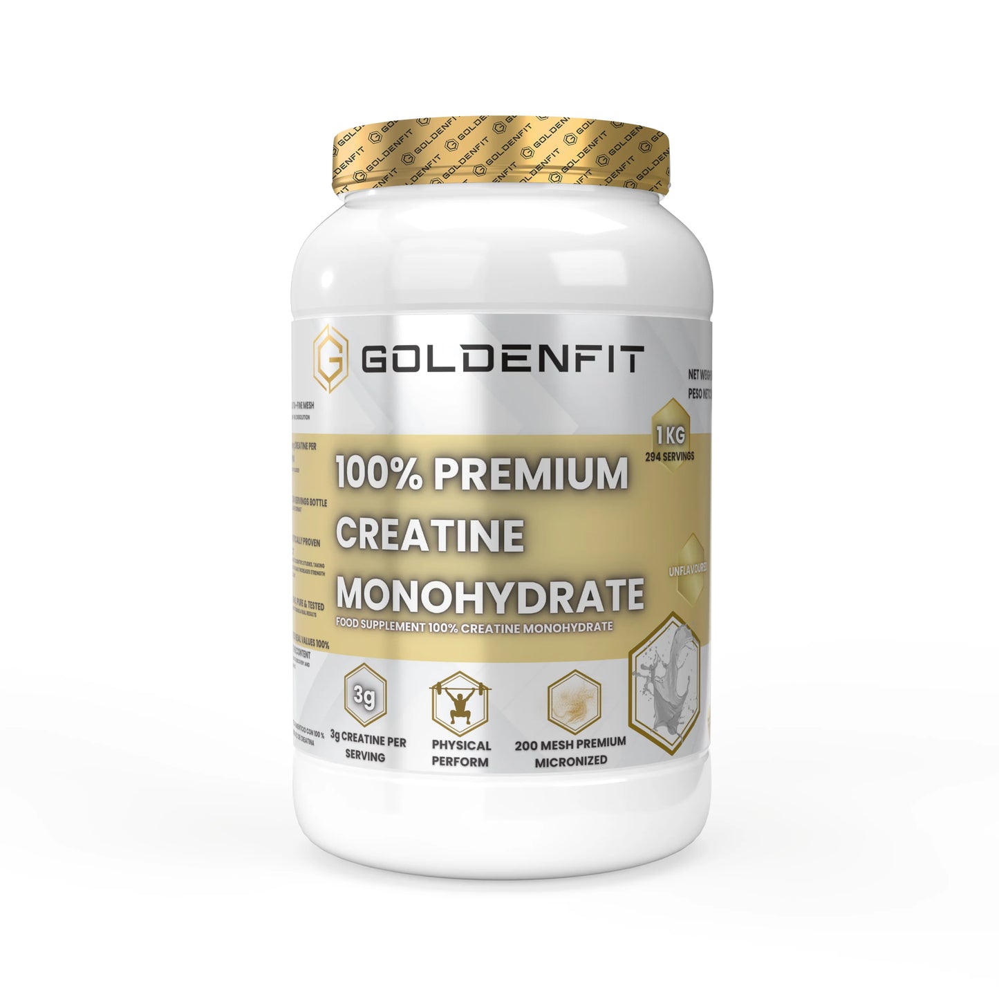 GoldenFit Premium Creatine Monohydrate Unflavoured 1k