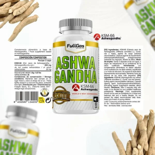 FULLGAS Ashwagandha ksm-66® (300mg) - 60 cápsulas